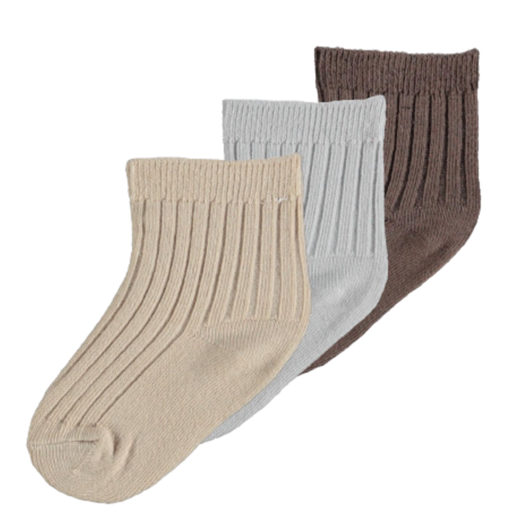 Lil' Atelier 3 pack sokker i rib - Elove - Harbor Mist - sokker - MamaMilla