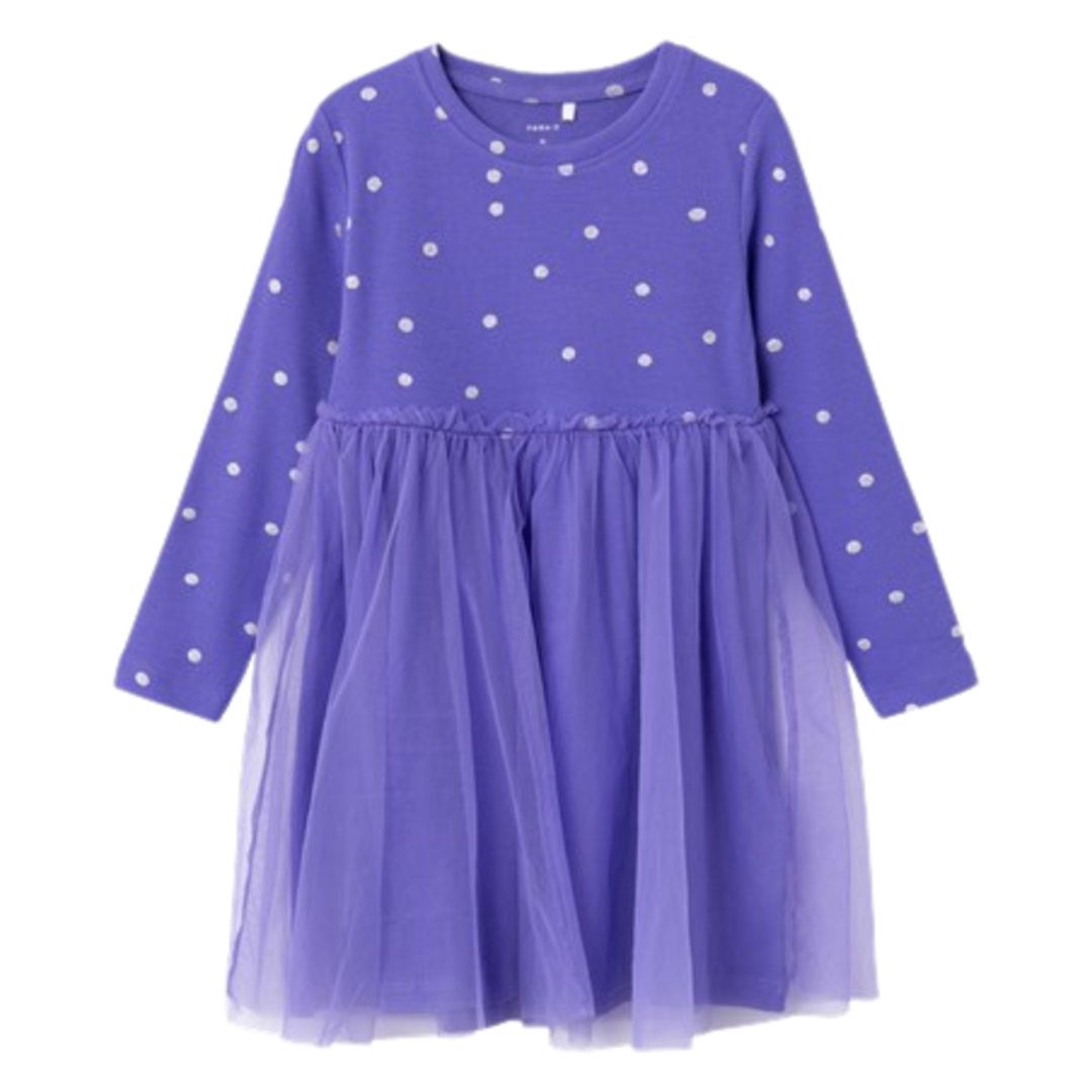 Name it kjole med rib og tyl - Ofelia - Purple Opulence - Kjole - MamaMilla