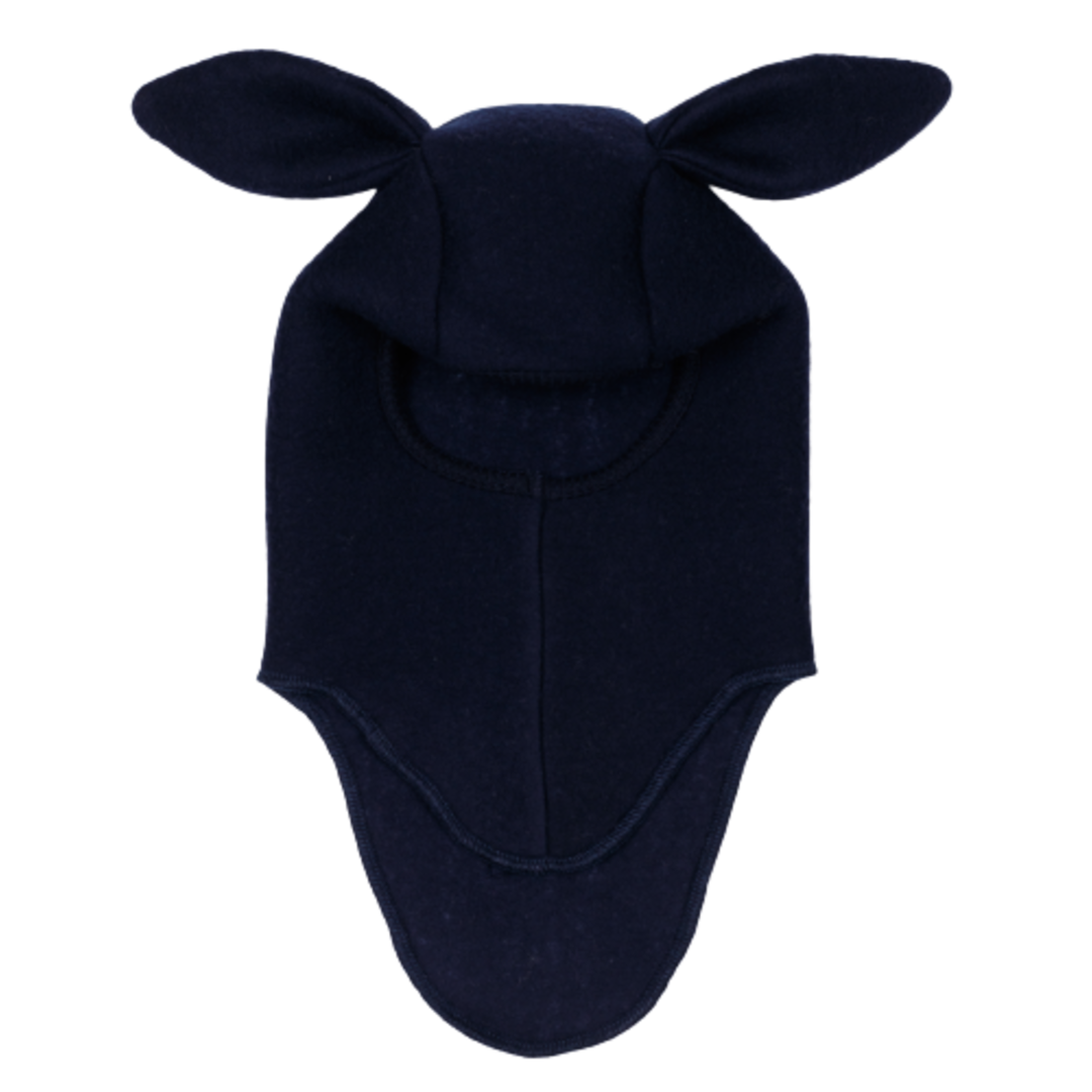 Huttelihut balaclava i uld med ører - Bunbun - Navy - Hue - MamaMilla