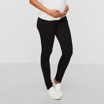 Mamalicious slim fit ventejeans - Sort - Graviditetstøj - MamaMilla