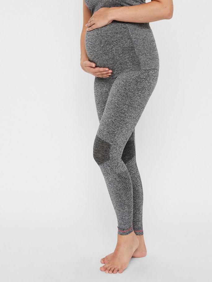 Mamalicious graviditet træningsleggings - Gråmeleret - Graviditetstøj - MamaMilla