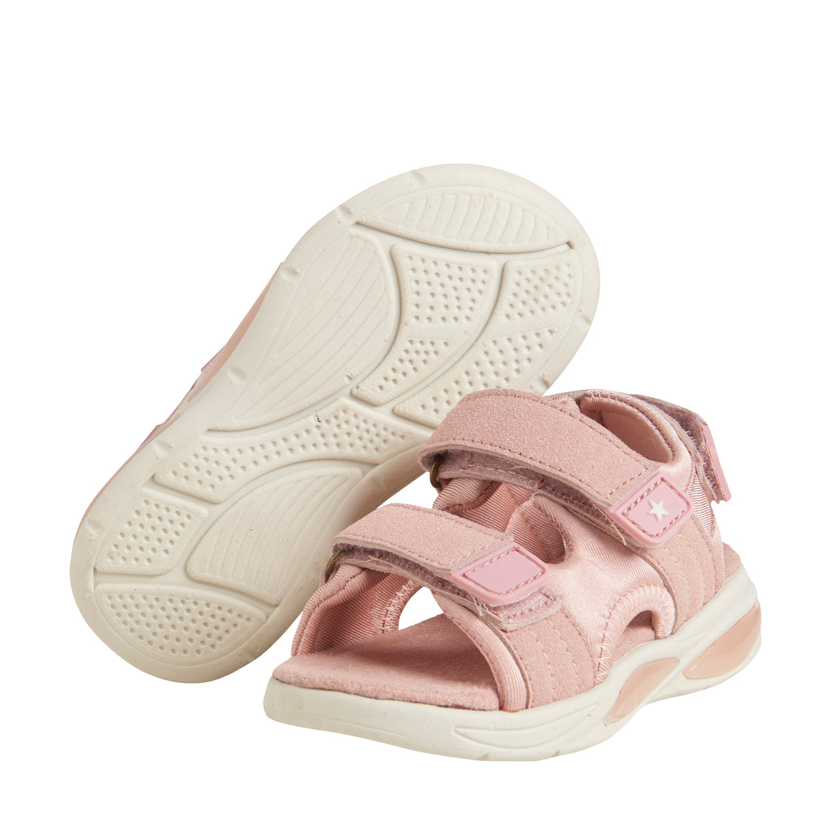 EN FANT letvægts sandaler med velcro og lys - Misty Rose - sko - MamaMilla