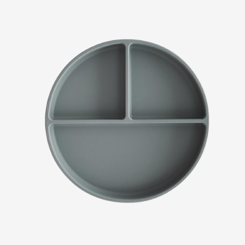 Mushie - Silicone Suction Plate - Stone - Spise-service - MamaMilla