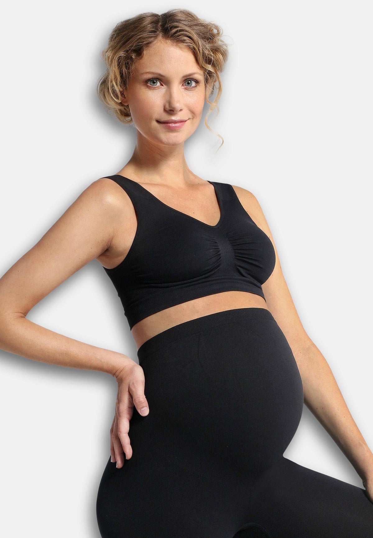 Carriwell Sømløs graviditets BH - Sort - Graviditetstøj - MamaMilla