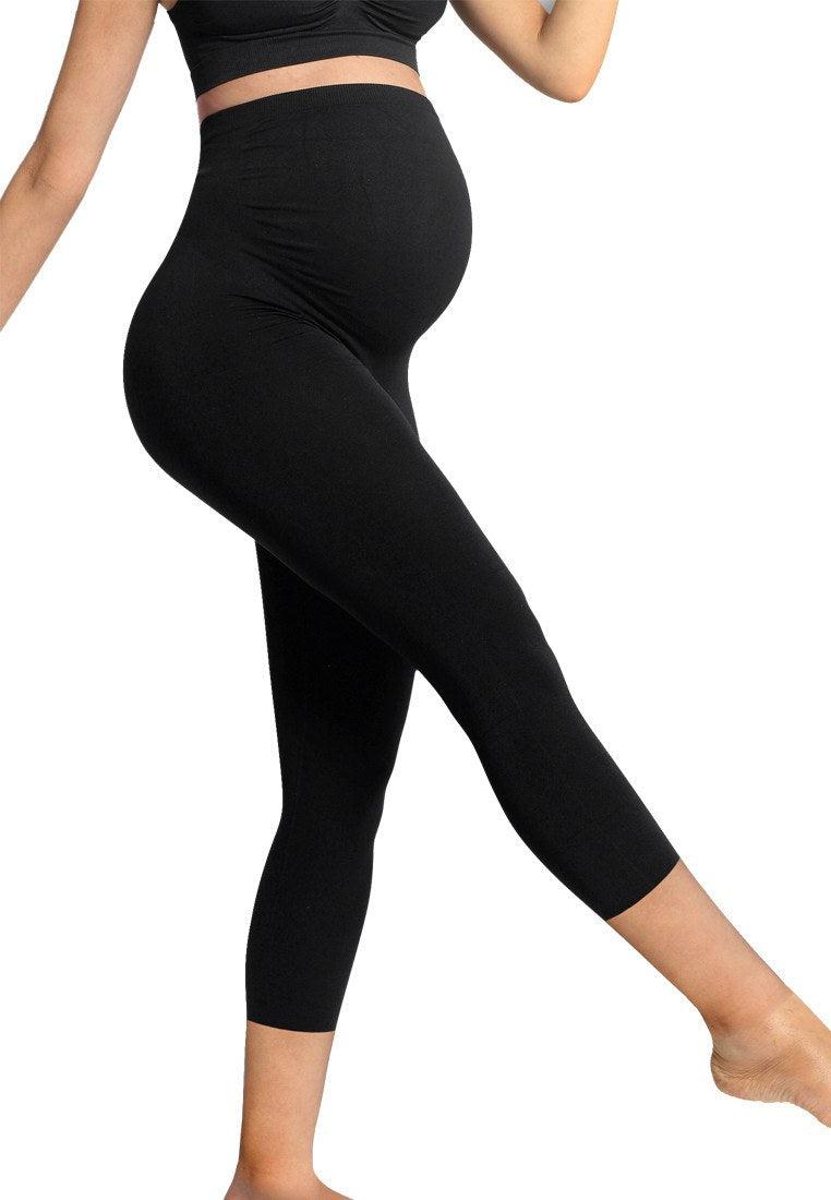 Carriwell leggings til gravide med support - 3/4 længde - Sort - Graviditetstøj - MamaMilla