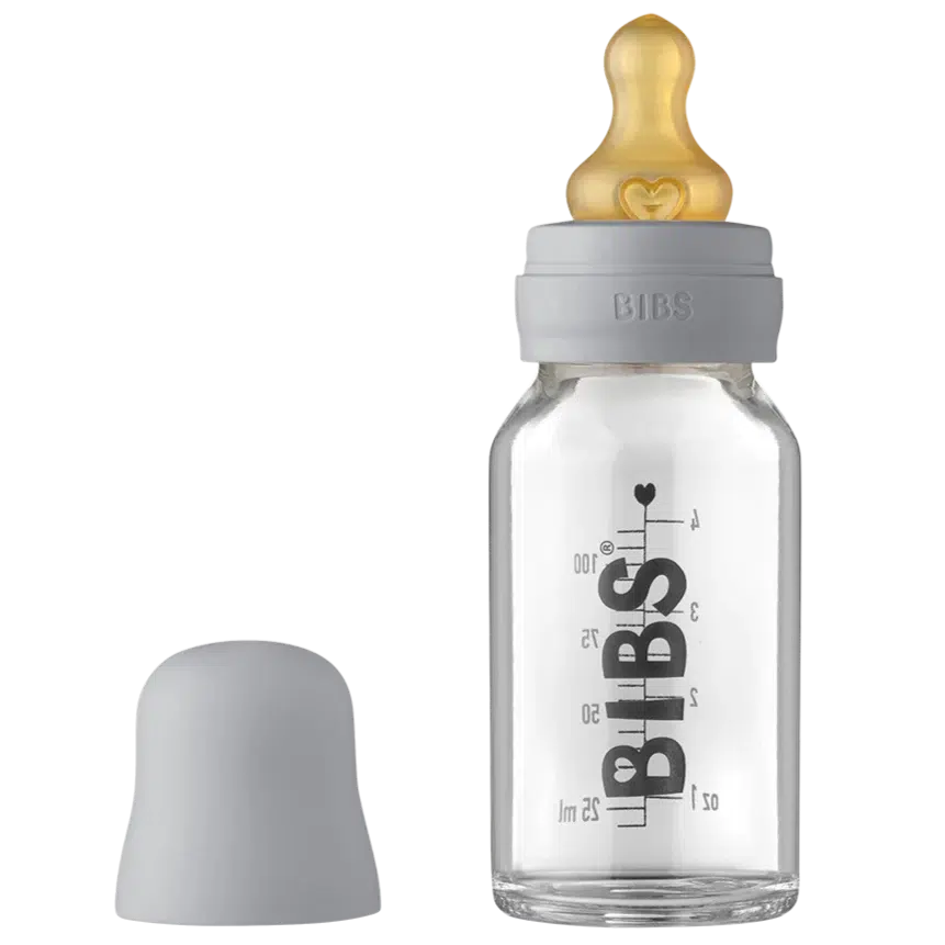 Bibs glas sutteflaske - Latex - 110 ml. - Cloud - Flaskebarn - MamaMilla