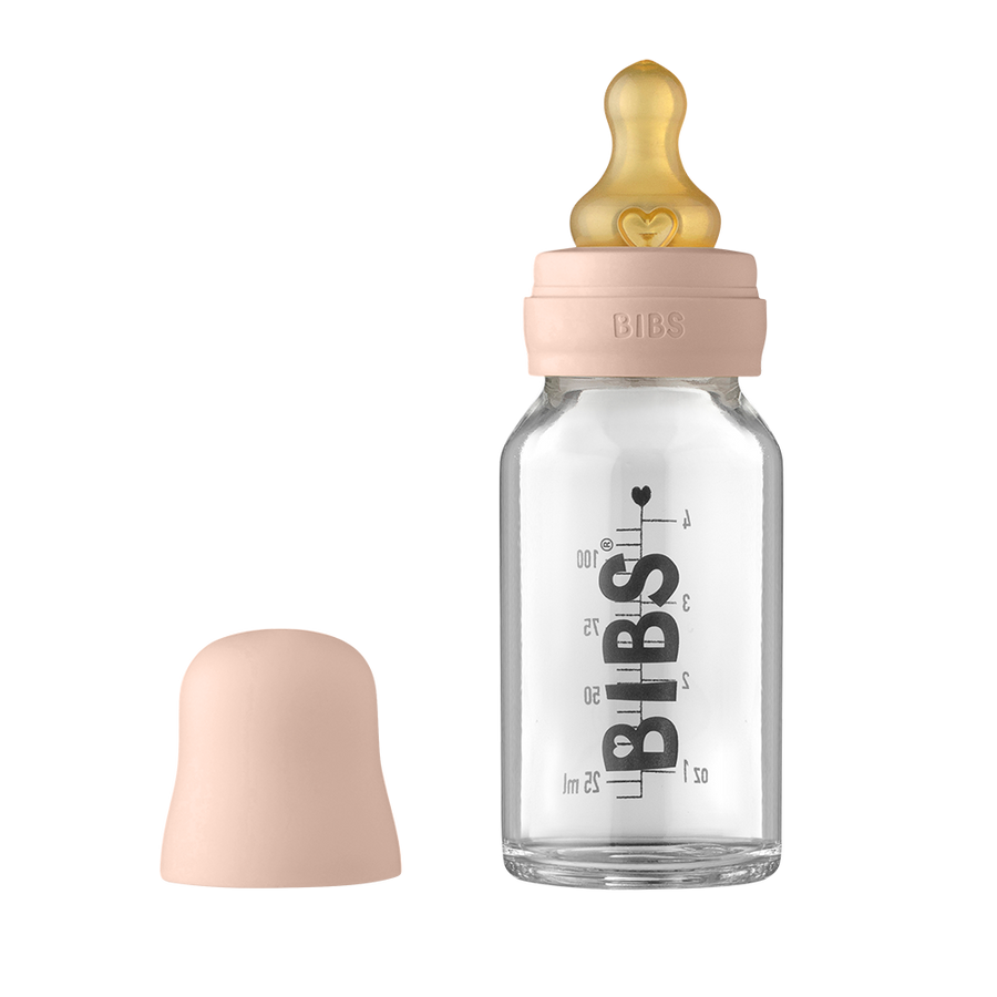Bibs glas sutteflaske - Latex - 110 ml. - Blush - Flaskebarn - MamaMilla