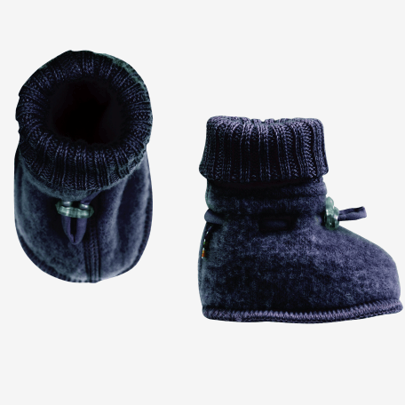 Joha booties i uld - Dk blue melange - sutSko - MamaMilla