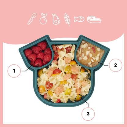 Babymoov silikone tallerken med opdelte rum - Dog - Tallerken - MamaMilla