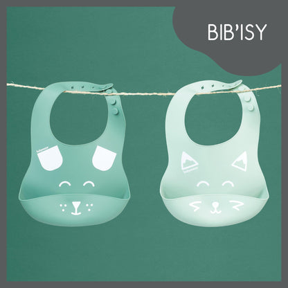 Babymoov silikone hagesmæk 2-pack - Grøn - hagesmæk - MamaMilla