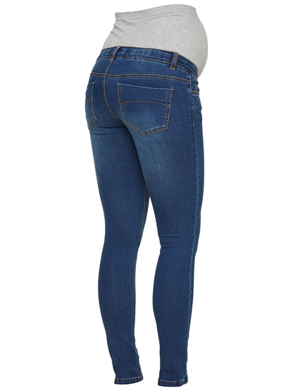 Mamalicious slim fit ventejeans - Blue denim - Graviditetstøj - MamaMilla