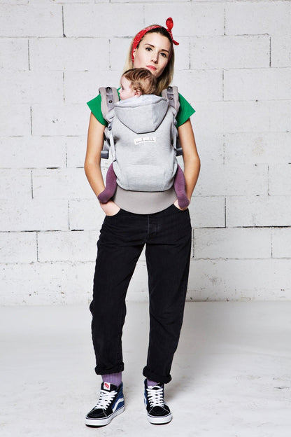 Love radius bæresele inkl. babyindsats - Hoodie carrier - Lysegrå/Athletic Grey - bæresele - MamaMilla
