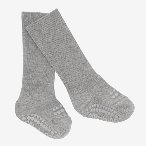 GoBabyGo bambus sokker med skridsikkert gummi - Grey melange - sokker - MamaMilla