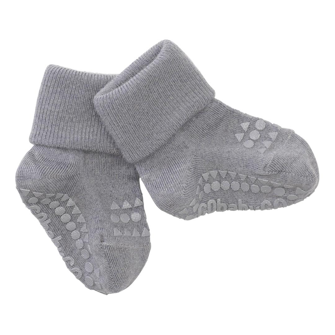 GoBabyGo sokker med skridsikkert gummi i - Grey Melange - MamaMilla