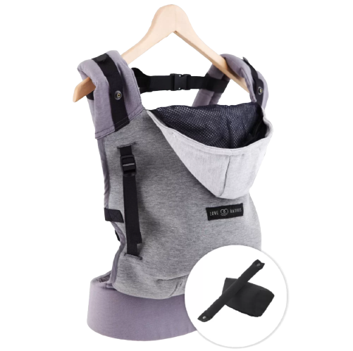 Love radius bæresele inkl. babyindsats - Hoodie carrier - Mørkegrå/Flanel Grey - bæresele - MamaMilla