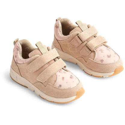 Wheat Toney Printet Velcro Sneaker - rose beige flowers - Sko - MamaMilla