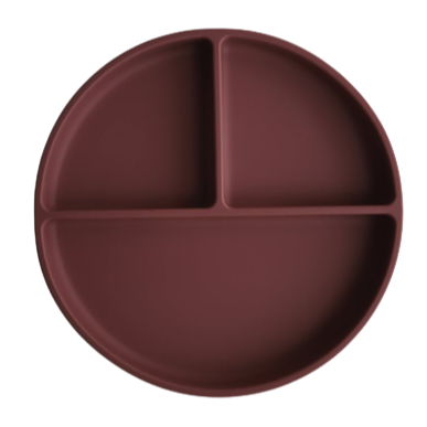 Mushie - Silicone Suction Plate - Woodchuck - Spise-service - MamaMilla