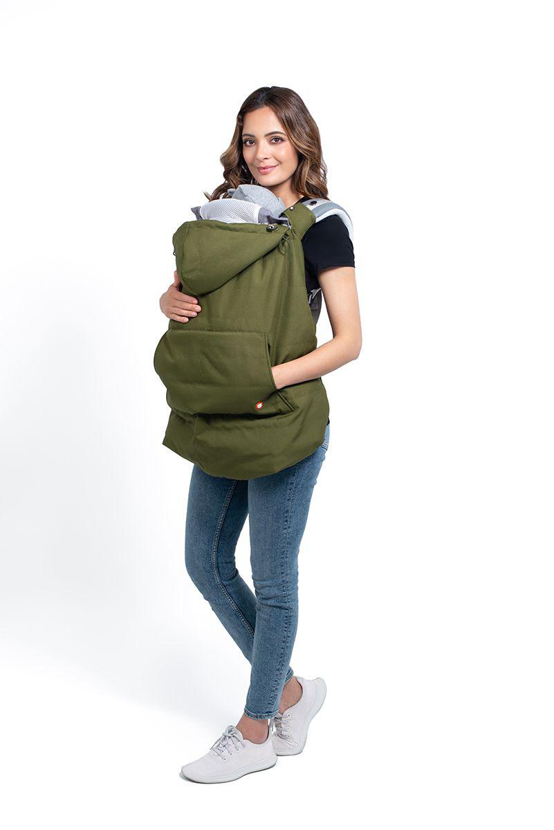 Wombat &amp; Co. bærecover til bæresele og vikle - Forest Green/Beige - Bærecover - MamaMilla