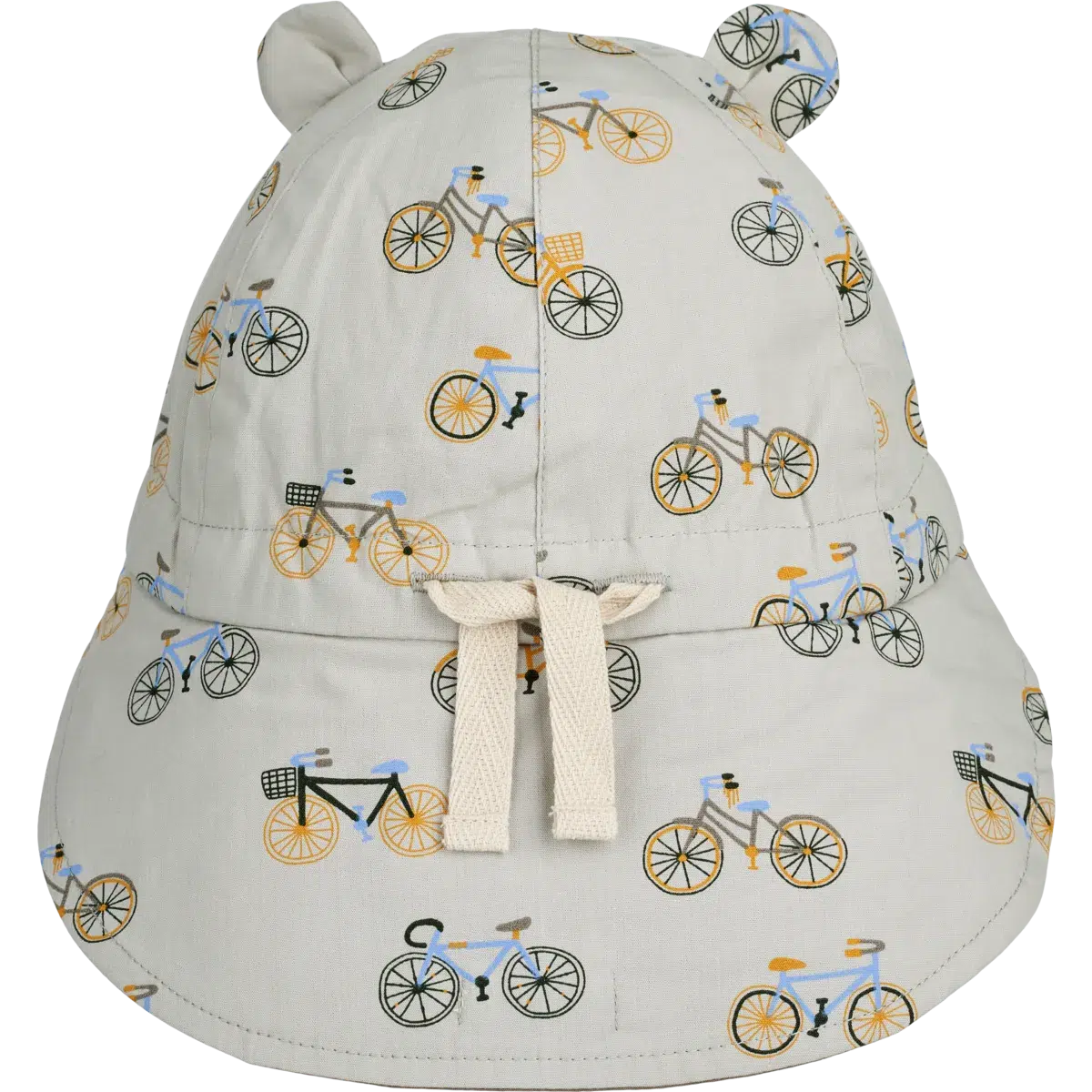 Liewood vendbar solhat med skygge og øre - Gorm - Bicycle / Cloud blue - Solhat - MamaMilla