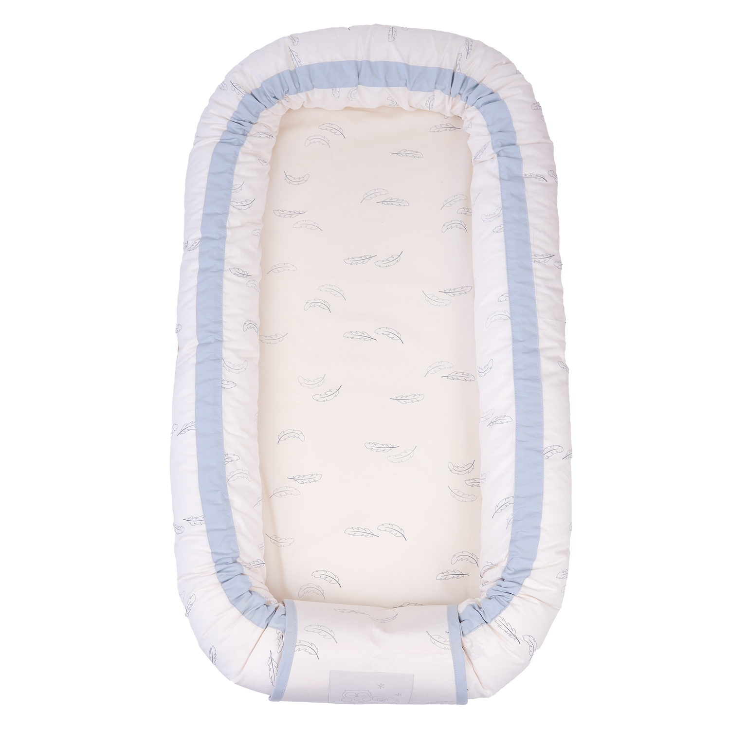 MamaMilla babynest med Fossflakes fyld - Blue feathers - Babynest - MamaMilla