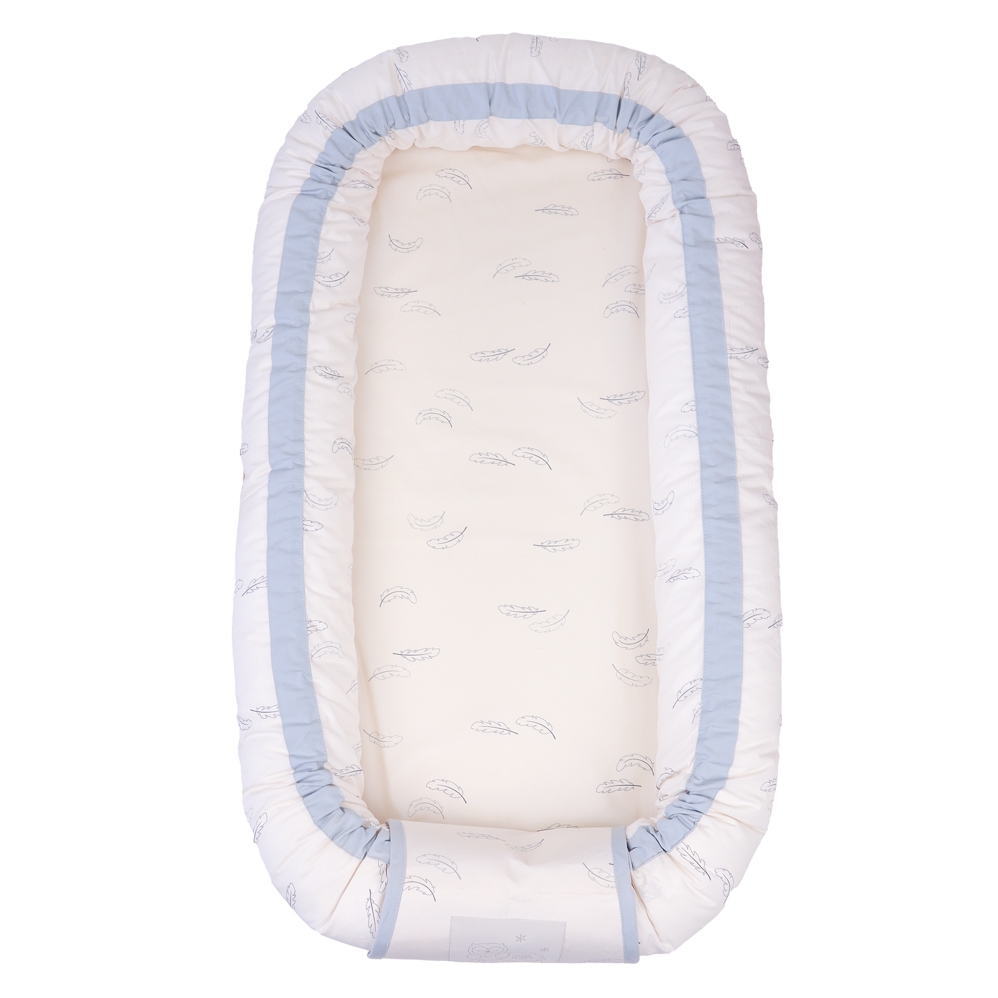 MamaMilla babynest med Fossflakes fyld - Blue feathers - Babynest - MamaMilla