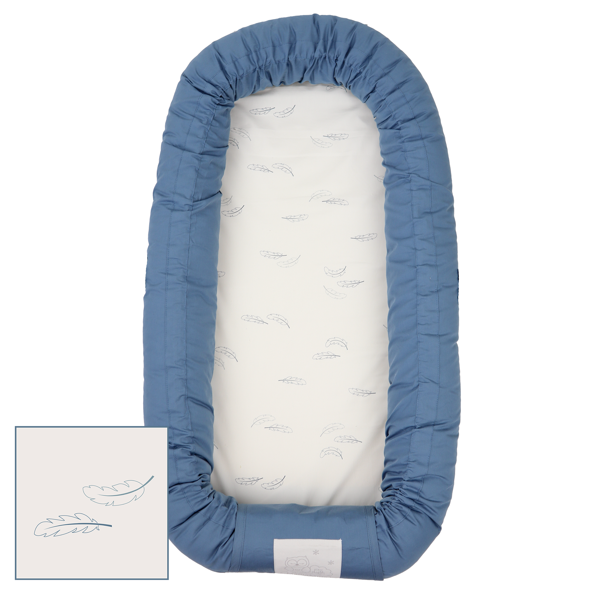 MamaMilla babynest med Fossflakes fyld - Dusty dark blue - Babynest - MamaMilla