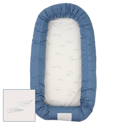 MamaMilla babynest med Fossflakes fyld - Dusty dark blue - Babynest - MamaMilla