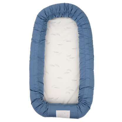 MamaMilla babynest med Fossflakes fyld - Dusty dark blue - Babynest - MamaMilla