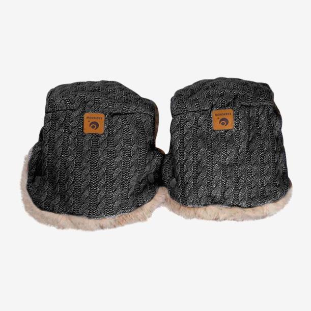 EasyGrow barnevognsmuffer i strik - Sort - Tilbehør til barnevogn - MamaMilla