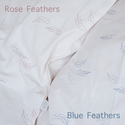 MamaMilla sengerand i økologisk bomuld - Blue feathers - Sengerand - MamaMilla