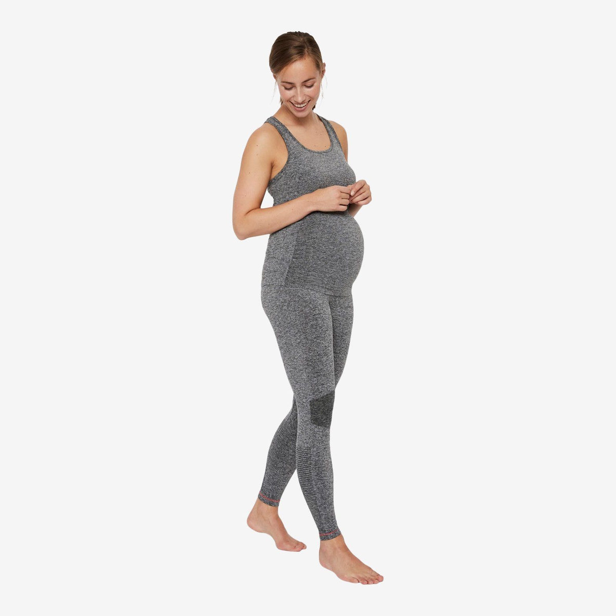 Mamalicious graviditet træningsleggings - Gråmeleret - Graviditetstøj - MamaMilla