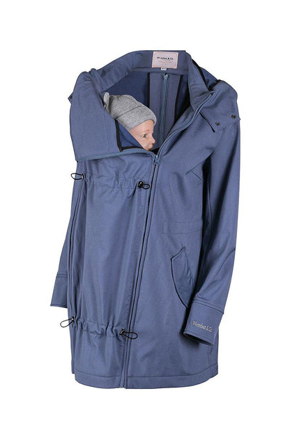 Wombat &amp; Co. 4-i-1 softshell overgangsjakke til gravide/bærejakke - Light Blue - Bærejakke - MamaMilla