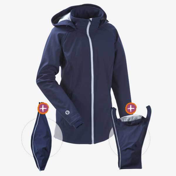 Mamalila 4i1 softshell bære- og graviditetsjakke også til rygbæring - Navy ice - Jakke - MamaMilla