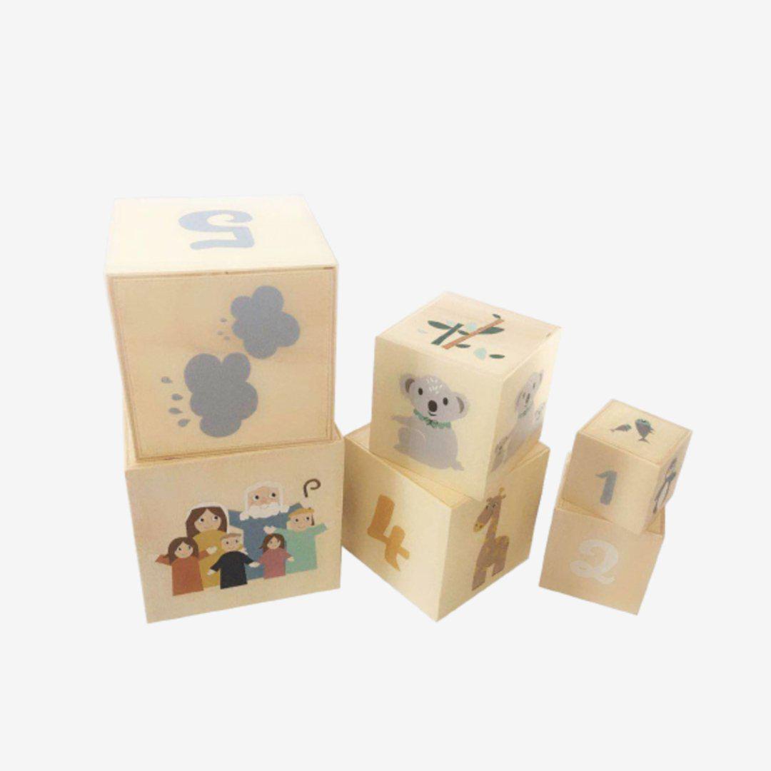 Magni stabel kasser i træ - Aktivitetslegetøj - MamaMilla