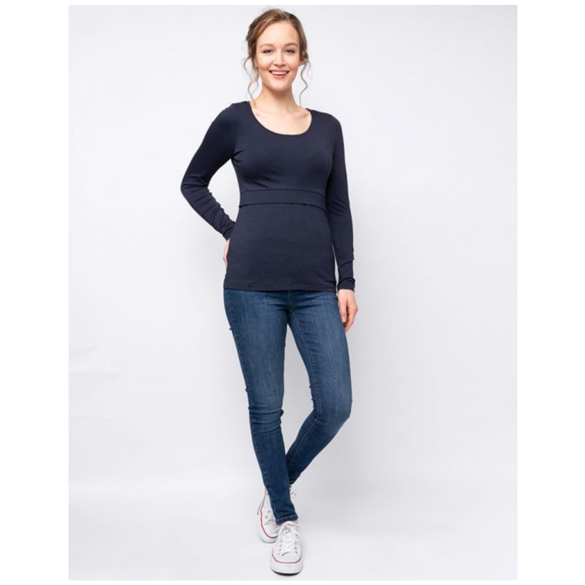 Seraphine 2-pack Vente- og amme Bluser i bambus- Laina - Navy/Grå - Ammetøj - MamaMilla