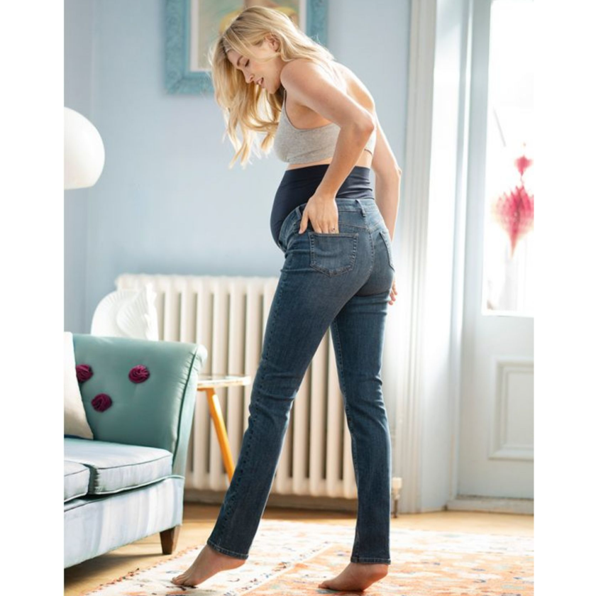 Seraphine Slim Boyfriend Vente Jeans - Carsen - Midblue - Graviditetstøj - MamaMilla