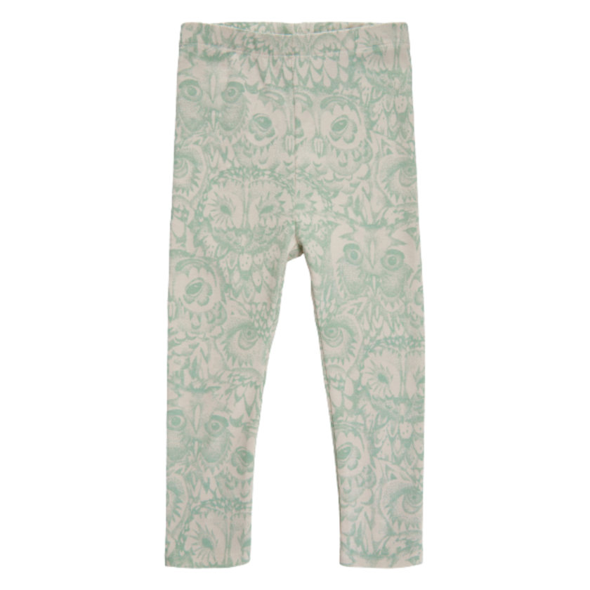 Soft gallery Pastel owl leggings - Harbor gray - Bukser - MamaMilla