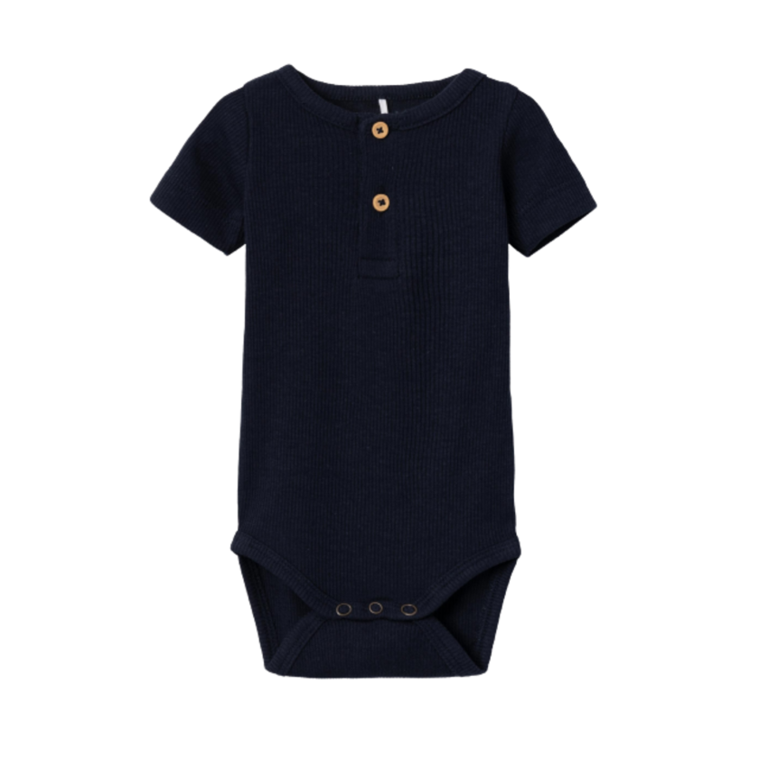 Name it body i rib med korte ærmer - Kab - Dark Sapphire - Body - MamaMilla