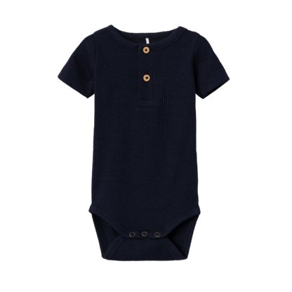 Name it body i rib med korte ærmer - Kab - Dark Sapphire - Body - MamaMilla