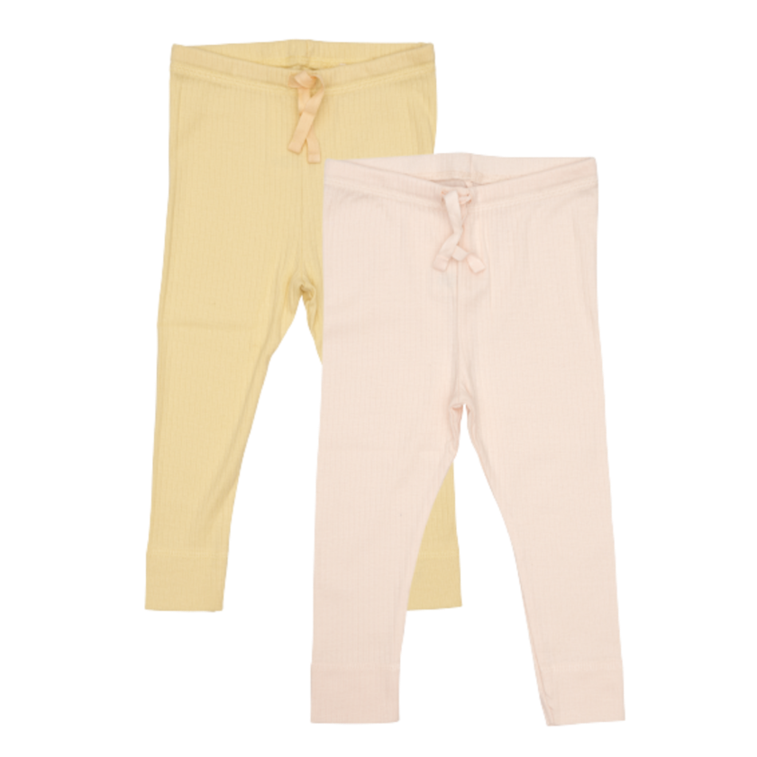 Copenhagen Colors 2 pack leggings - Gul / soft pink - leggins - MamaMilla