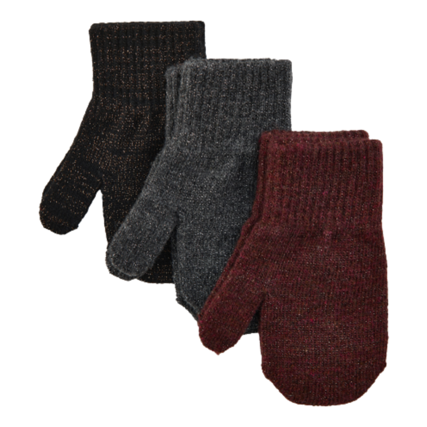 Mikk-line magiske strikluffer - 3 pack - Black - Glimmer - Vanter - MamaMilla