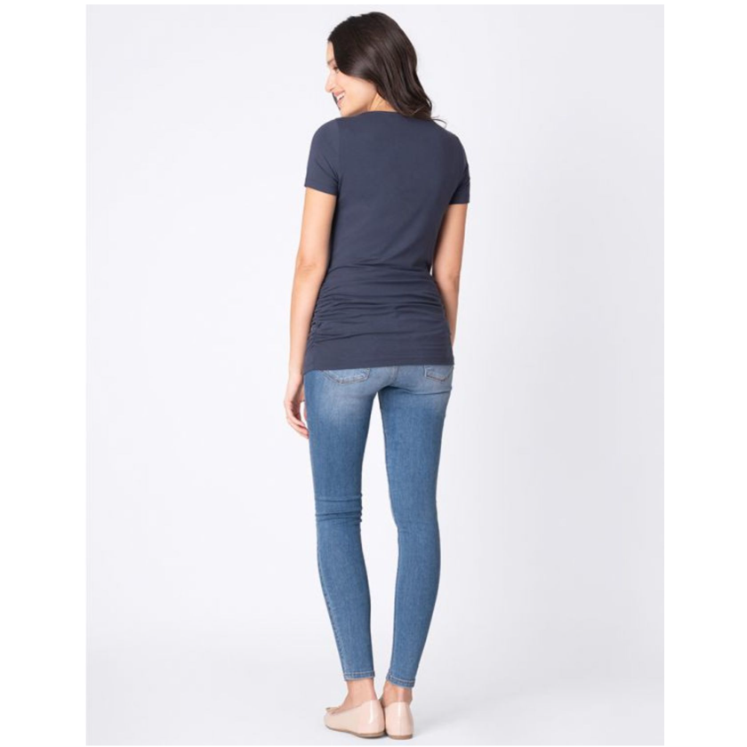 Seraphine 2-pack Vente- T-shirts i bambus - Julianne - Navy/Grå - Graviditetstøj - MamaMilla