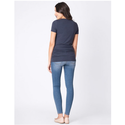 Seraphine 2-pack Vente- T-shirts i bambus - Julianne - Navy/Grå - Graviditetstøj - MamaMilla